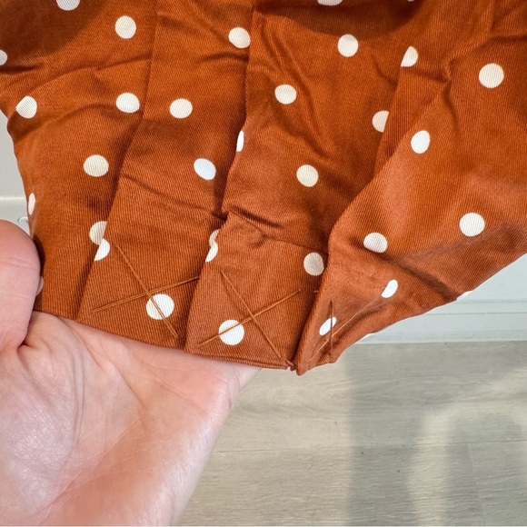NWT Anthropologie Isobel Wide Leg Pleated Apollo Dot Pants‎ Brown Tan Small - Picture 5 of 10